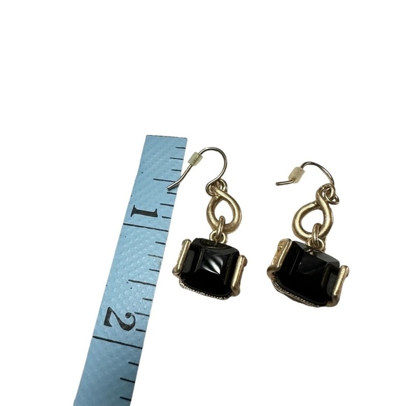 Kenneth Cole New York Gold Tone Jet Black Faceted Stones Necklace Earrings Set - Picture 15 of 15